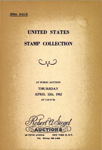 Catalog Cover Sale no. 250 — Siegel Auction Galleries