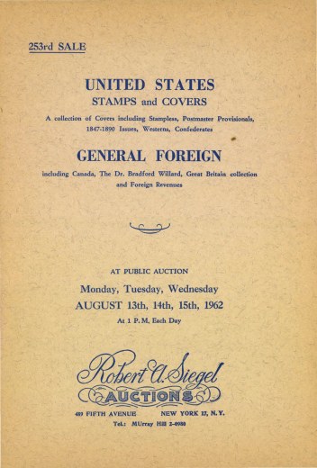 Catalog Cover Sale no. 253 — Siegel Auction Galleries