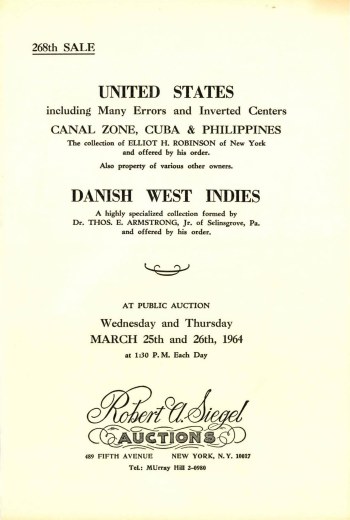 Catalog Cover Sale no. 268 — Siegel Auction Galleries