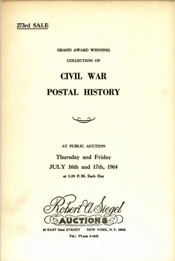 Catalog Cover Sale no. 273 — Siegel Auction Galleries