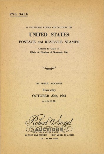 Catalog Cover Sale no. 277 — Siegel Auction Galleries