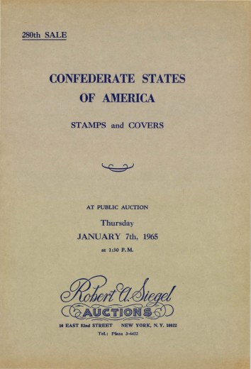 Catalog Cover Sale no. 280 — Siegel Auction Galleries