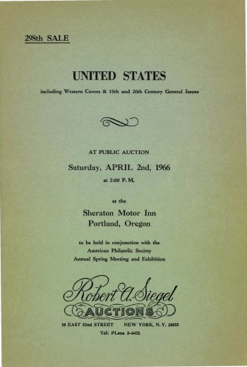 Catalog Cover Sale no. 298 — Siegel Auction Galleries