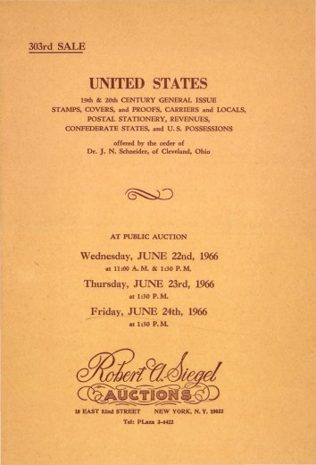 Catalog Cover Sale no. 303 — Siegel Auction Galleries