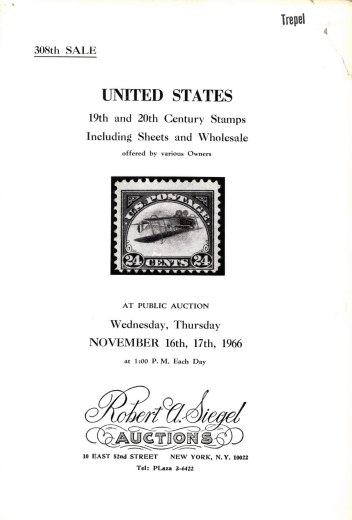 Catalog Cover Sale no. 308 — Siegel Auction Galleries