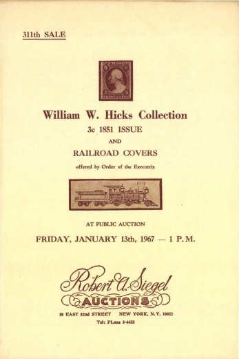 Catalog Cover Sale no. 311 — Siegel Auction Galleries