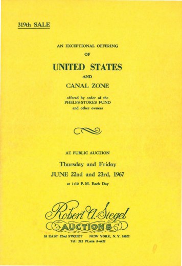 Catalog Cover Sale no. 319 — Siegel Auction Galleries