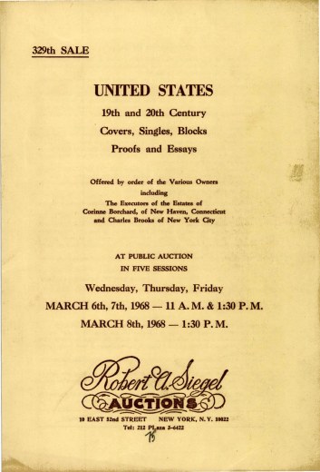 Catalog Cover Sale no. 329 — Siegel Auction Galleries