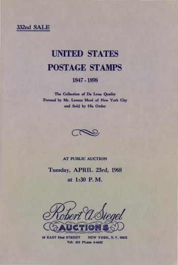Catalog Cover Sale no. 332 — Siegel Auction Galleries