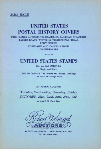 Catalog Cover Sale no. 342 — Siegel Auction Galleries