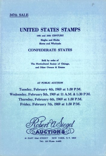 Catalog Cover Sale no. 347 — Siegel Auction Galleries