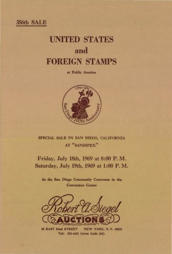 Catalog Cover Sale no. 356 — Siegel Auction Galleries