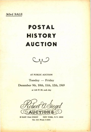Catalog Cover Sale no. 363 — Siegel Auction Galleries