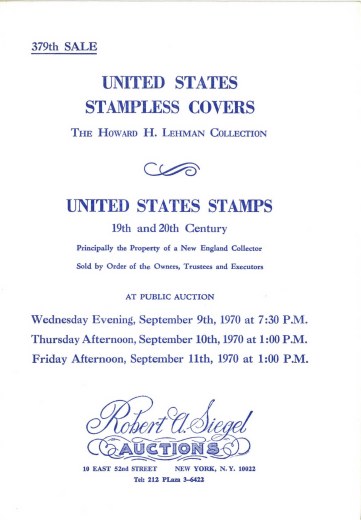 Catalog Cover Sale no. 379 — Siegel Auction Galleries