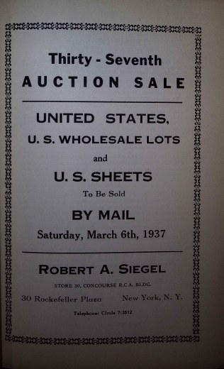 Catalog Cover Sale no. 37 — Siegel Auction Galleries