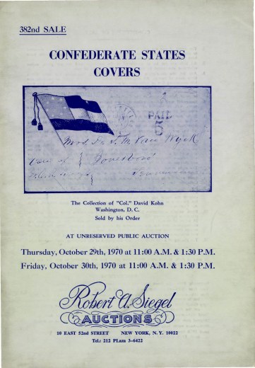 Catalog Cover Sale no. 382 — Siegel Auction Galleries