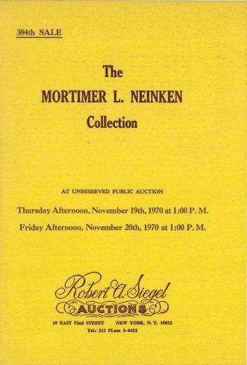 Catalog Cover Sale no. 384 — Siegel Auction Galleries