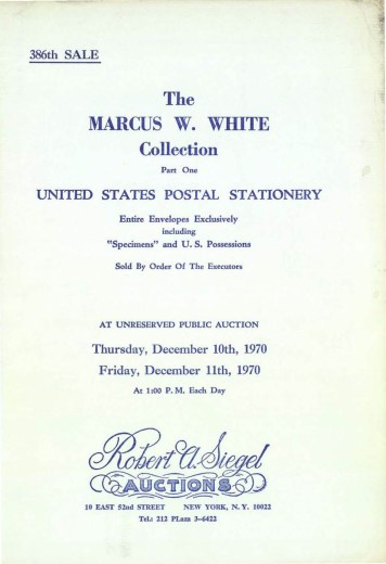 Catalog Cover Sale no. 386 — Siegel Auction Galleries