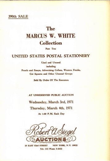 Catalog Cover Sale no. 390 — Siegel Auction Galleries