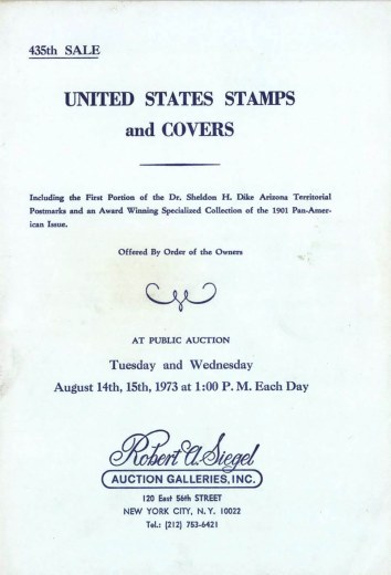 Catalog Cover Sale no. 435 — Siegel Auction Galleries