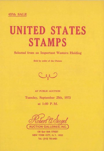 Catalog Cover Sale no. 437 — Siegel Auction Galleries