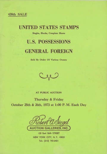 Catalog Cover Sale no. 438 — Siegel Auction Galleries