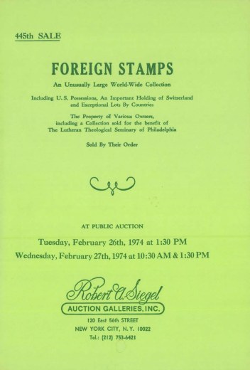 Catalog Cover Sale no. 445 — Siegel Auction Galleries