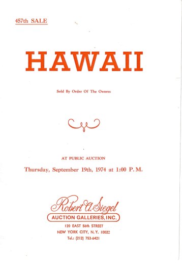 Catalog Cover Sale no. 457 — Siegel Auction Galleries