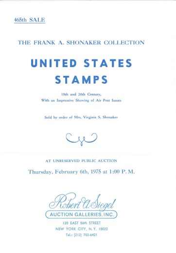 Catalog Cover Sale no. 465 — Siegel Auction Galleries
