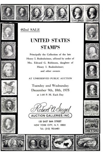 Catalog Cover Sale no. 482 — Siegel Auction Galleries