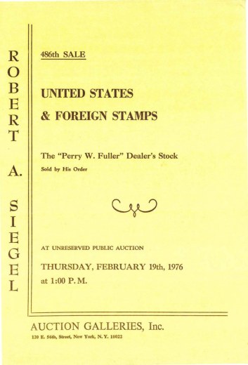 Catalog Cover Sale no. 486 — Siegel Auction Galleries