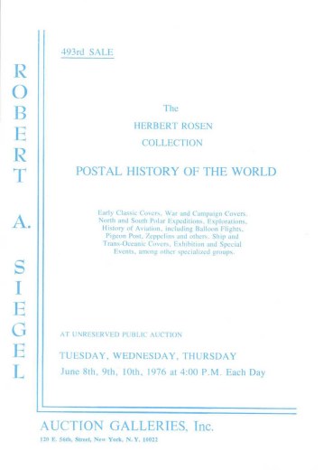 Catalog Cover Sale no. 493 — Siegel Auction Galleries