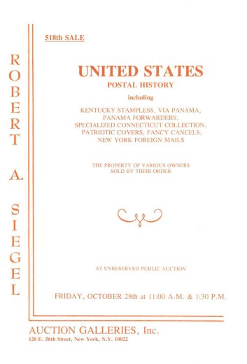 Catalog Cover Sale no. 518 — Siegel Auction Galleries
