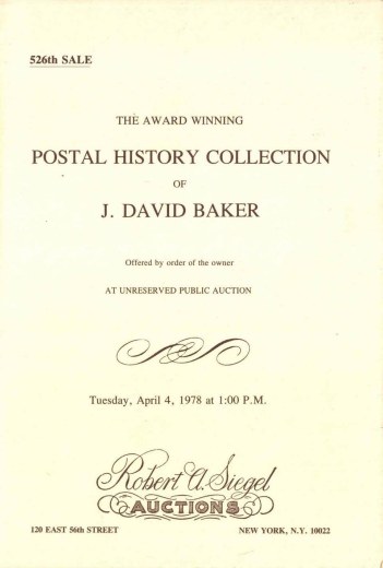Catalog Cover Sale no. 526 — Siegel Auction Galleries