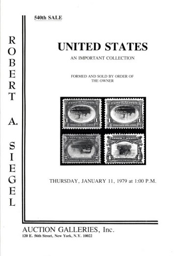 Catalog Cover Sale no. 540 — Siegel Auction Galleries