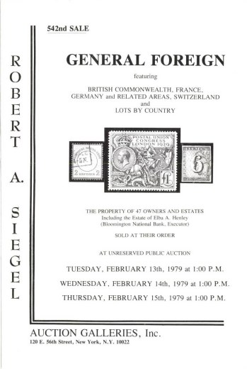 Catalog Cover Sale no. 542 — Siegel Auction Galleries