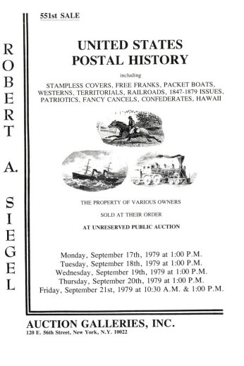 Catalog Cover Sale no. 551 — Siegel Auction Galleries