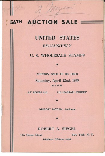 Catalog Cover Sale no. 56 — Siegel Auction Galleries