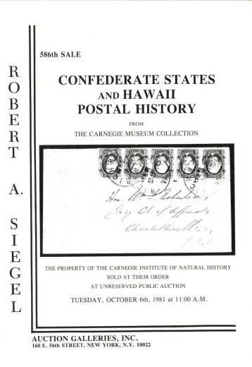 Catalog Cover Sale no. 586 — Siegel Auction Galleries