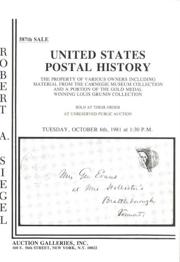 Catalog Cover Sale no. 587 — Siegel Auction Galleries