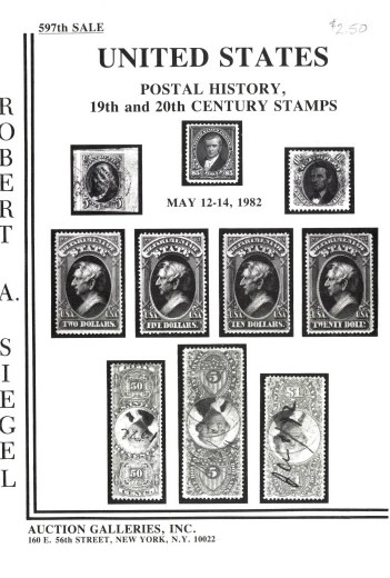 Catalog Cover Sale no. 597 — Siegel Auction Galleries