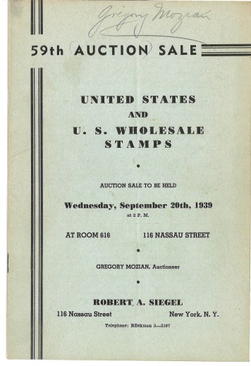 Catalog Cover Sale no. 59 — Siegel Auction Galleries
