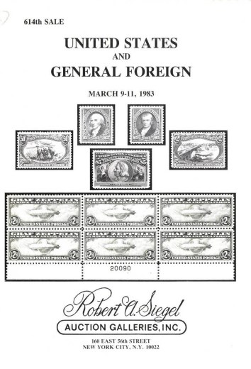 Catalog Cover Sale no. 614 — Siegel Auction Galleries