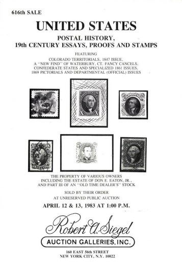 Catalog Cover Sale no. 616 — Siegel Auction Galleries