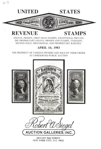 Catalog Cover Sale no. 617 — Siegel Auction Galleries