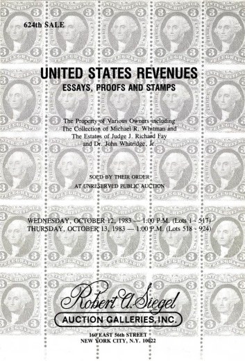 Catalog Cover Sale no. 624 — Siegel Auction Galleries