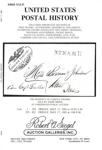 Catalog Cover Sale no. 646 — Siegel Auction Galleries