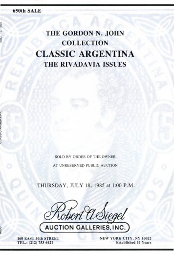 Catalog Cover Sale no. 650 — Siegel Auction Galleries