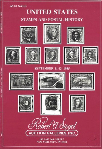 Catalog Cover Sale no. 651 — Siegel Auction Galleries
