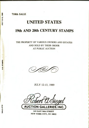 Catalog Cover Sale no. 710 — Siegel Auction Galleries